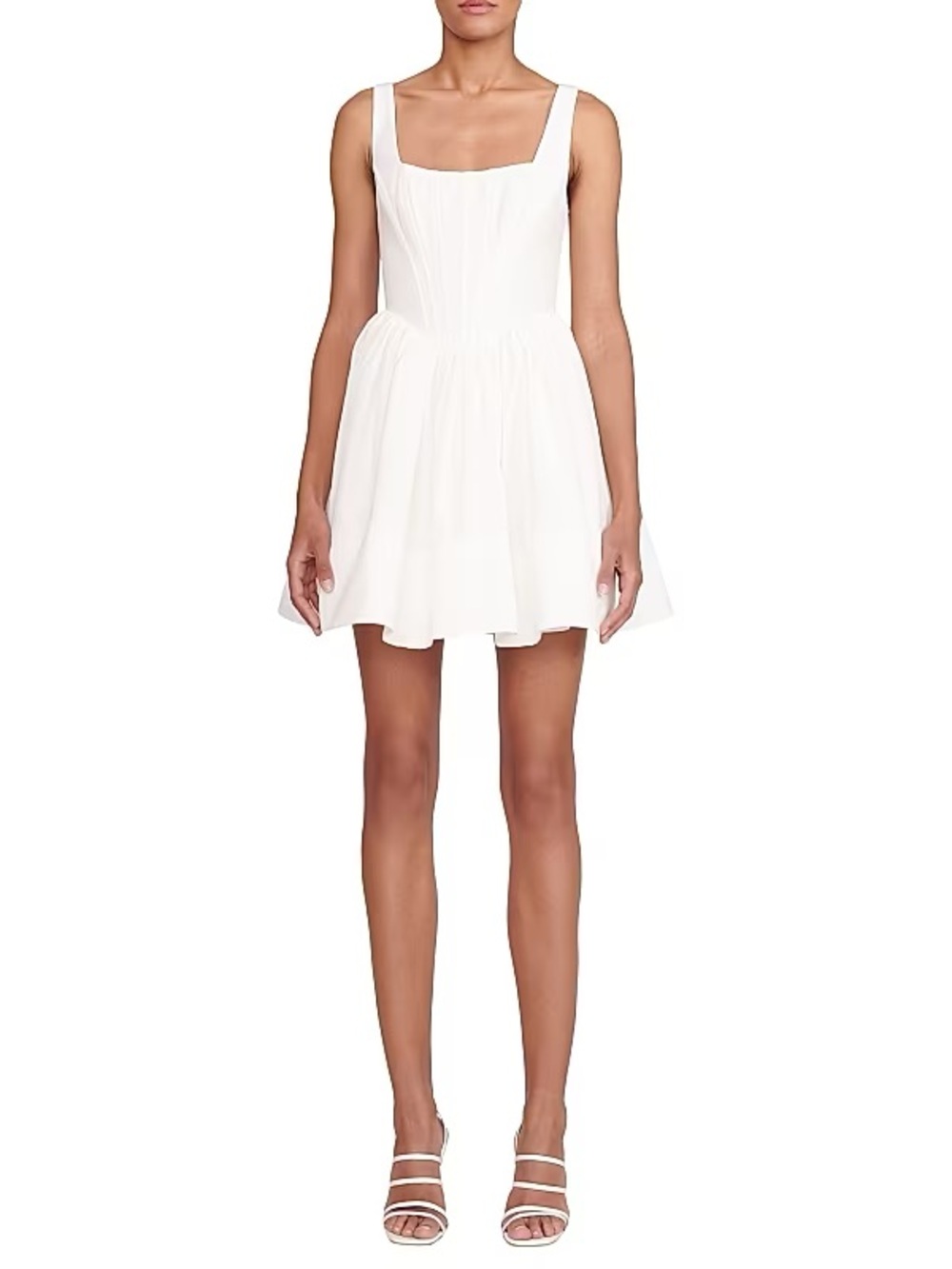Staud Landscape Corset Minidress White